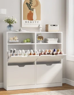 VOWNER Shoe Storage Cabinet with 4 Flip Drawers, Freestanding Shoe Cabinet -  1503