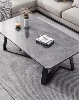 Light luxury coffee table, modern marble pattern low table, rectangular small table next to the sofa in the living room -  1503