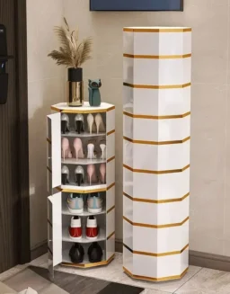 Rotating disinfection shoe cabinet Bedroom outdoor vertical multi-layer entrance shoe cabinet Corner room high-rise shoe rack -  1503