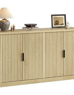 Collection Transitional Buffet Cabinet Console Cabinet Sideboard with Adjustable Shelves Fluted Doors Buffet Table Kitchen -  1503