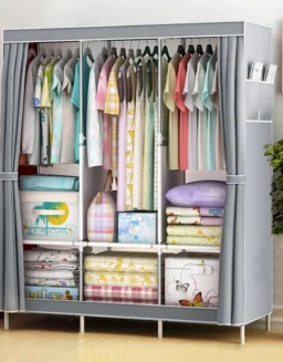 Closet Wardrobe Organizer Storage Rack Portable Clothes Shoe Clothing Shelf Dustproof Non-woven Fabric Quick and Easy to Assembl - 1503
